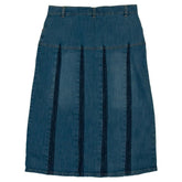 Women’s A-Line Pleated Denim Midi Skirt, Plus Size | Clove Jeans